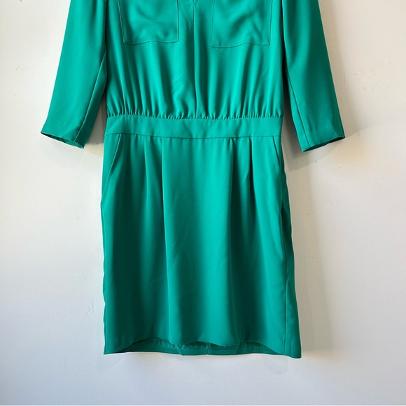 Trina Turk Wynn Crepe Sheath Dress Women Size 2 Jade Green 3/4 Sleeve NWOT Party - Picture 2 of 16